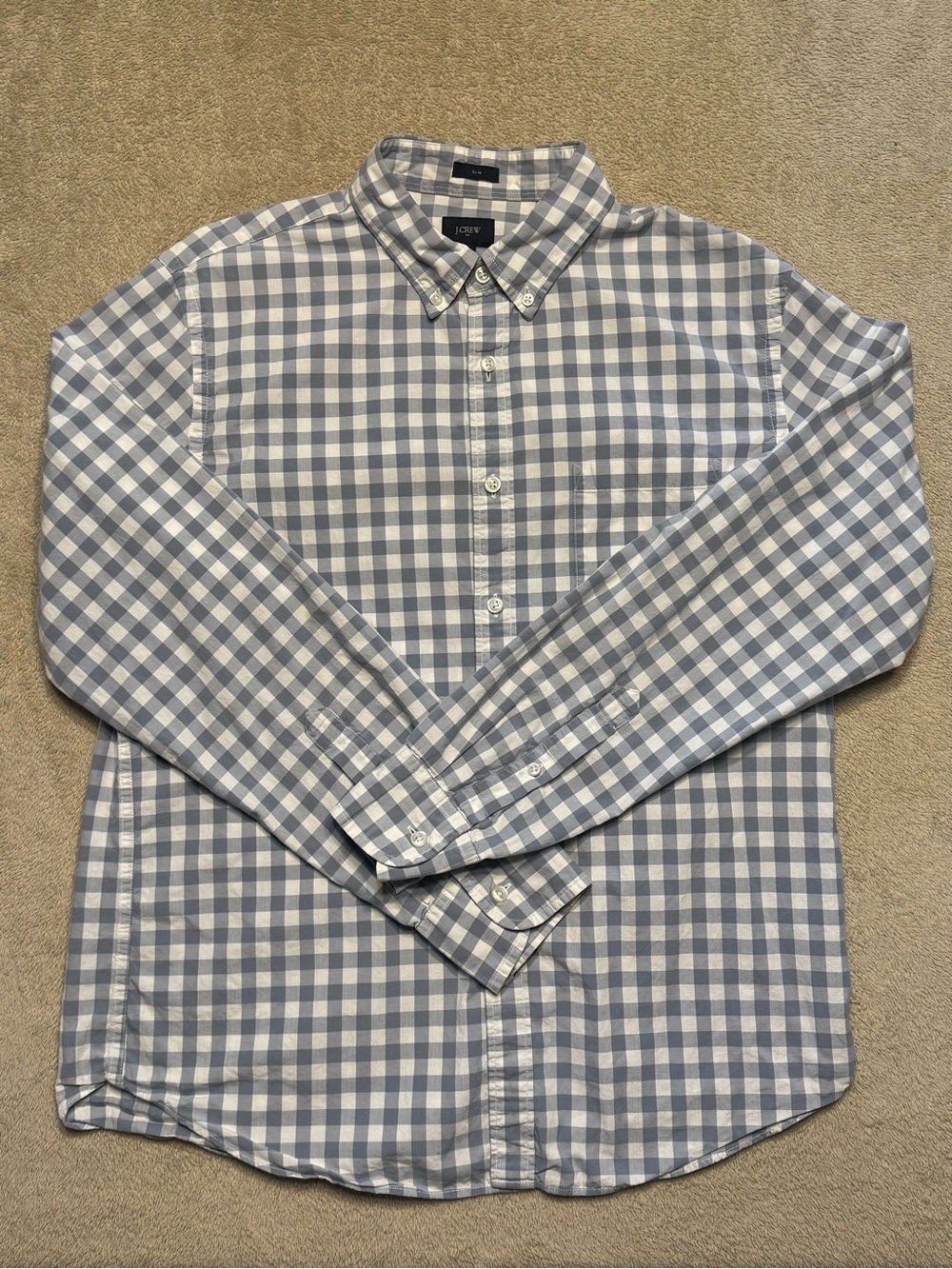 J. Crew men’s large slim fit button down shirt in gingham